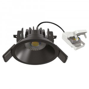 Ronde inbouwspot Ivar plafond zwart dimbaar 90mm