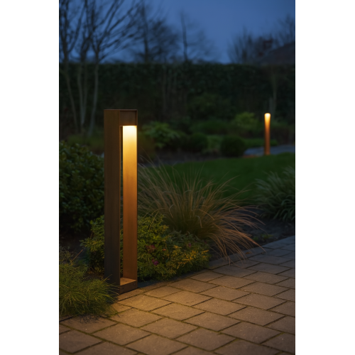 Tuinlamp 90cm cortenstaal vierkant modern GU10