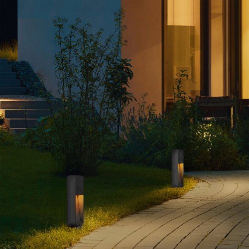Tuinlamp zwart aluminium vierkant modern GU10