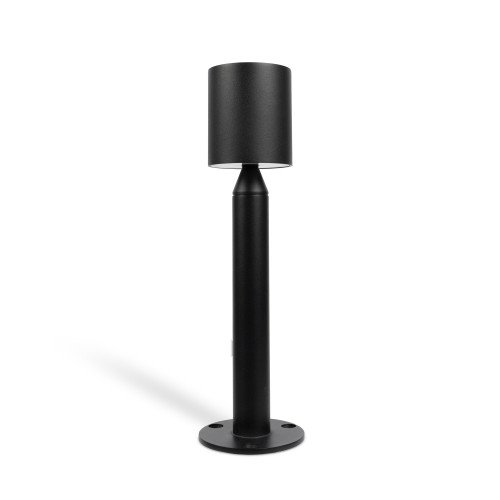 Issy tuinlamp zwart small bij siergras met neerwaarts licht. Compact LED armatuur met grondspie, IP65 en IP68-connector