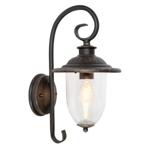 Buitenlamp Elzas roestkleurig bruin E27 muurlamp
