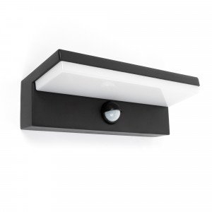 Buitenlamp Ian bewegingssensor wandlamp zwart aluminium modern Buitenlamp Ian bewegingssensor wandlamp zwart aluminium modern