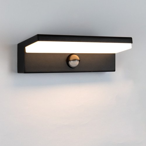 Buitenlamp Ian bewegingssensor wandlamp zwart aluminium modern