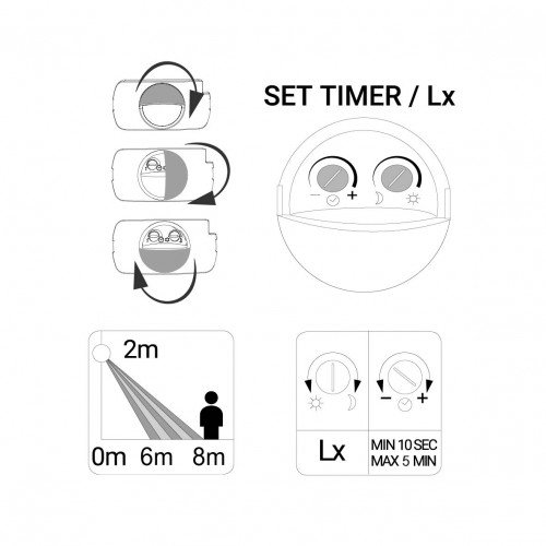 Buitenlamp Ceva muurlamp met sensor zwart aluminium