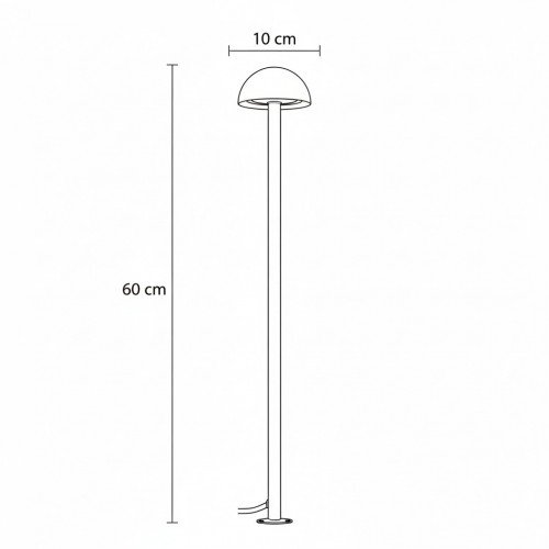 Zwart Lina Tuinlamp 60cm aluminium IP65
