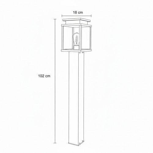 Buitenlamp Leicester tuinlamp zwart aluminium 100cm