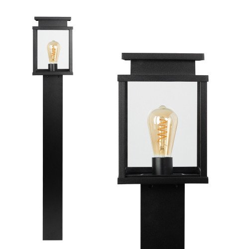 Buitenlamp Leicester tuinlamp zwart aluminium 100cm