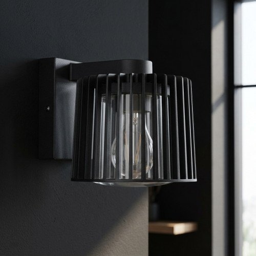 Buitenlamp Corby muurlamp zwart aluminium modern