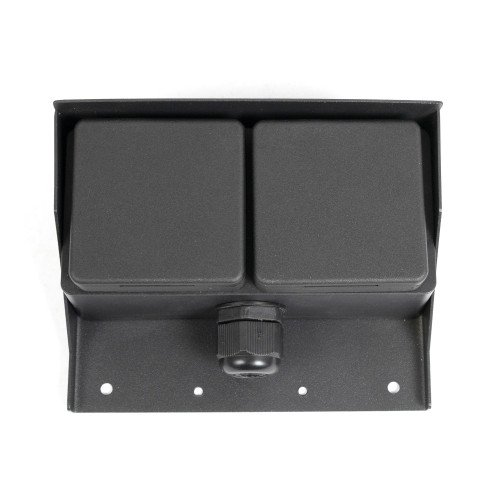 Buitenstopcontact 2 Wanstopcontact Zwart RVS Modern