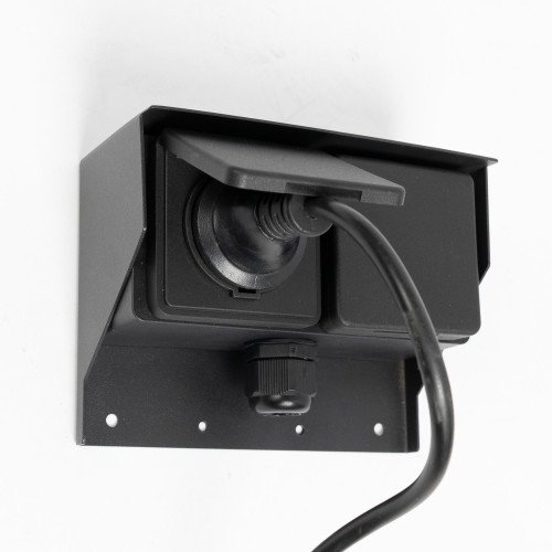 Buitenstopcontact 2 Wanstopcontact Zwart RVS Modern