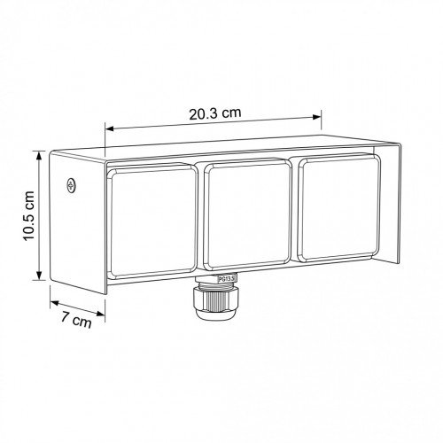 Buitenstopcontact 3 Wanstopcontact Zwart RVS Modern