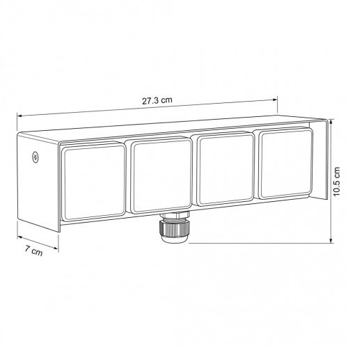 Buitenstopcontact 4 Wanstopcontact Zwart RVS Modern