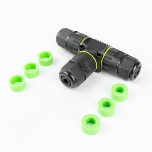 Waterdichte veilige T-aftak kabelverbinder IP86 zwart 