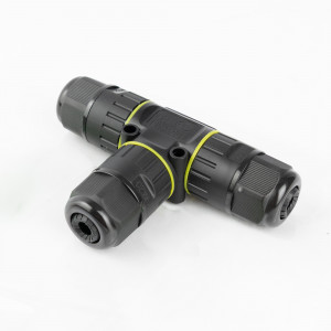Waterdichte veilige T-aftak kabelverbinder IP86 zwart 