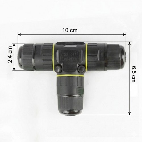 Waterdichte veilige T-aftak kabelverbinder IP86 zwart 