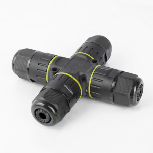 Waterdichte veilige X-aftak kabelverbinder IP86 zwart 