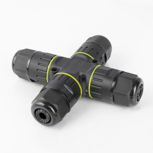 Waterdichte veilige X-aftak kabelverbinder IP86 zwart 
