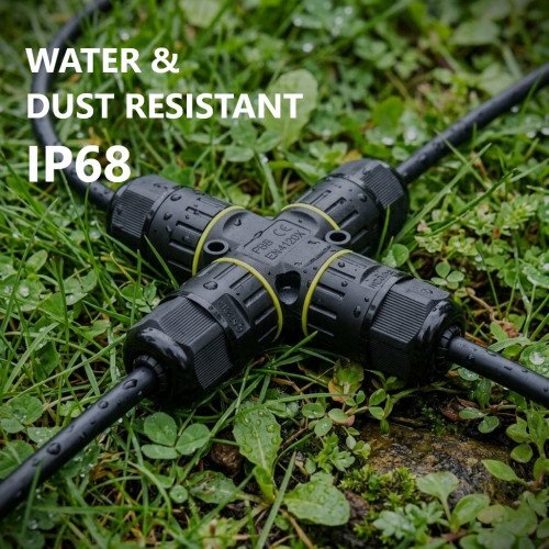 Waterdichte veilige X-aftak kabelverbinder IP86 zwart 