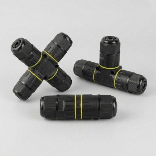 Waterdichte veilige X-aftak kabelverbinder IP86 zwart 
