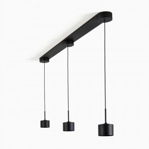 Binnenverlichting June hanglamp zwart modern 3-lichts