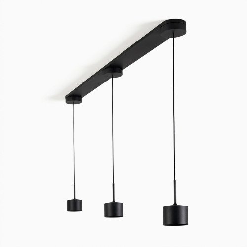 Binnenverlichting June hanglamp zwart modern 3-lichts