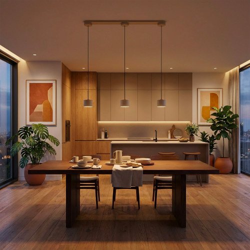 Binnenverlichting June hanglamp brons modern 3-lichts