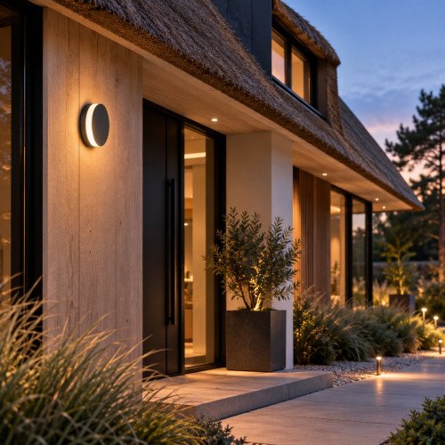 Buitenlamp Finley muurlamp zwart modern aluminium