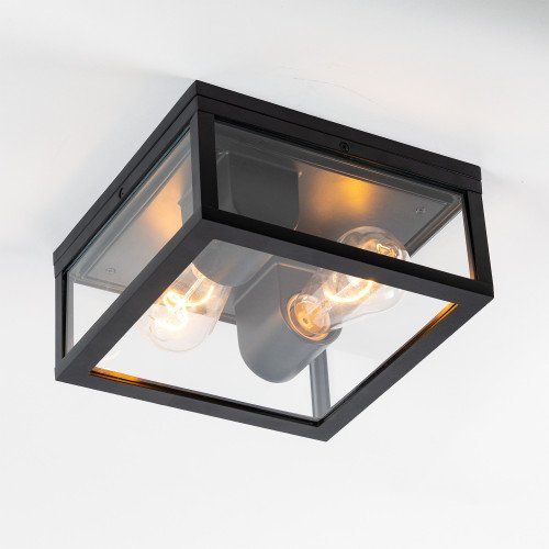 Buitenlamp Timothy plafondlamp zwart aluminium