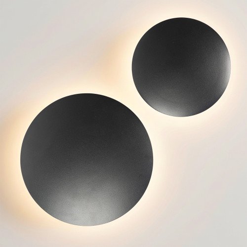 Buitenlamp Eclips wandlamp medium zwart aluminium modern