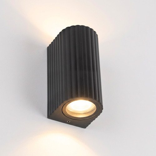 Buitenlamp Oscar ip en down muurlamp zwart GU10 Modern