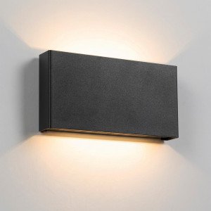Buitenlamp Elroy muurlamp medium zwart aluminium modern