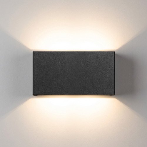 Buitenlamp Elroy muurlamp medium zwart aluminium modern
