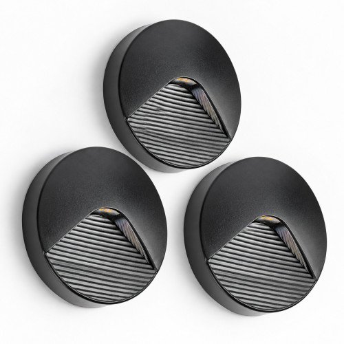 set van 3 Buitenlampen Emily muurlamp zwart 12.8cm modern
