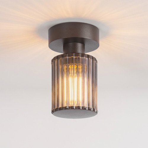 Buitenverlichting Sablon Petit plafond en muurlamp zwartbruin