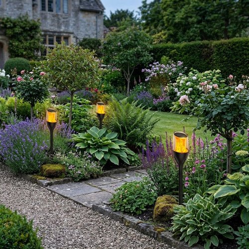 Buitenlamp Torch solar tuinlamp zwart modern