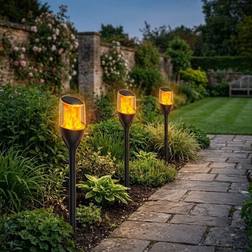 Buitenlamp Torch solar tuinlamp zwart modern
