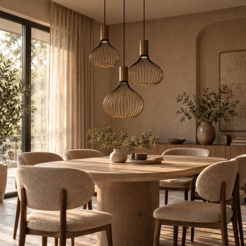 Binnenverlichting Isabel 3-lichts hanglamp zwart goud