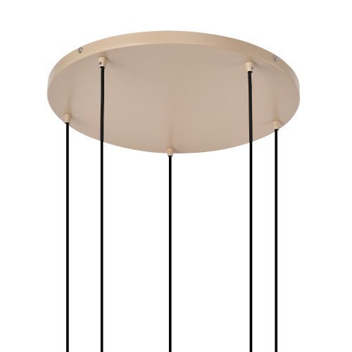 Binnenverlichting Isabel 5-lichts hanglamp zwart beige