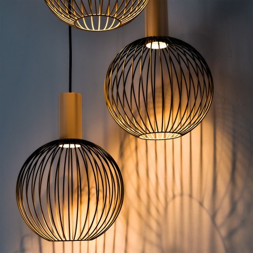 Binnenverlichting 5-lichts Ascha hanglamp zwart beige