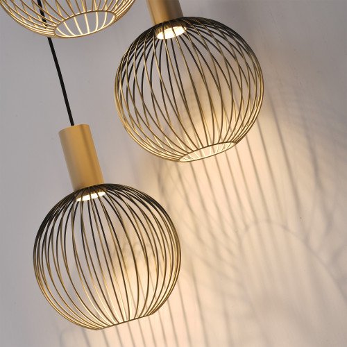 Binnenverlichting 5-lichts Ascha hanglamp zwart beige