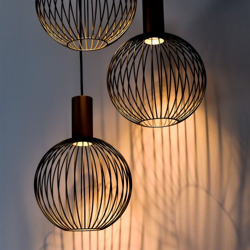 Binnenverlichting 5-lichts Ascha hanglamp zwart goud