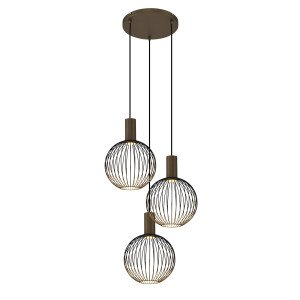 Binnenverlichting Ascha hanglamp zwart goud