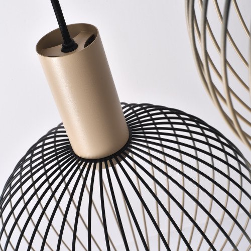 Binnenverlichting 5-lichts Ascha hanglamp zwart beige