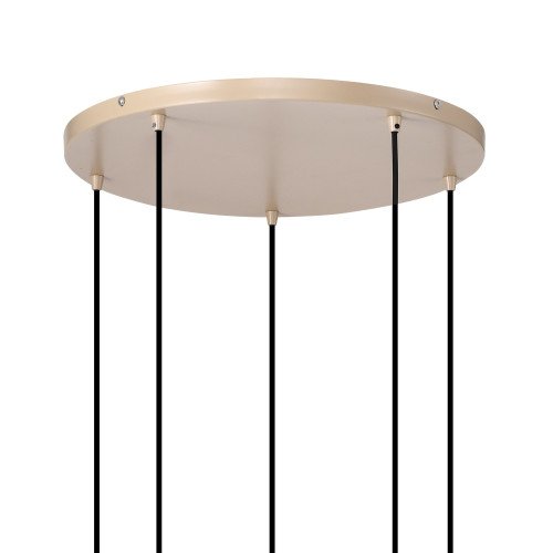 Binnenverlichting 5-lichts Ascha hanglamp zwart beige