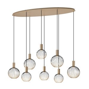 Binnenverlichting 8-lichts Ascha hanglamp zwart beige