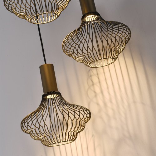 Binnenverlichting 8-lichts Asli zwart goud