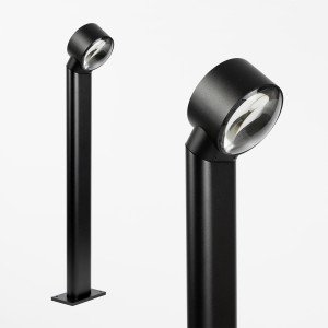 Buitenlamp Scope tuinlamp zwart aluminium bolle lens