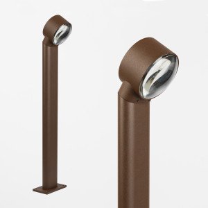Buitenlamp Scope tuinlamp rustiek bruin aluminium bolle lens