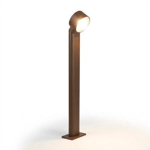 Buitenlamp Scope tuinlamp rustiek bruin aluminium bolle lens