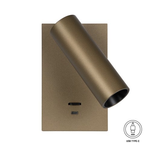 Binnenverlichting Elias bedlamp brons richtbaar